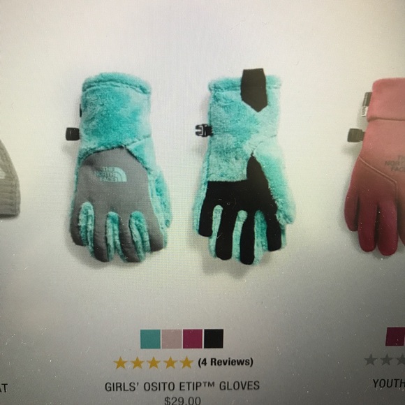 The North Face gloves, mint blue color - Picture 2 of 3